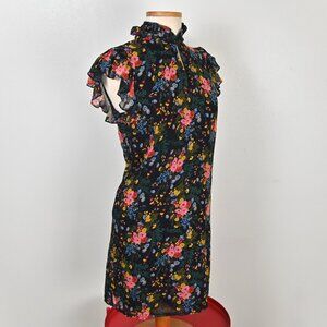 Madewell x No.6 100% Silk Floral Boho Beacon Garden Bouquet Ruffle Shift Dress 4